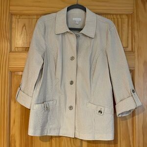 Charter Club Seersucker Jacket - Sz XL - EUC